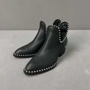 Alexander Wang Black Ankle Boots with Silver Studs